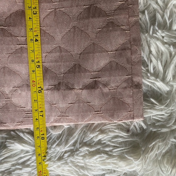 Ann Taylor Loft Blush Pink Textured Skirt - Size 10P Black waist band detail. - Picture 9 of 10